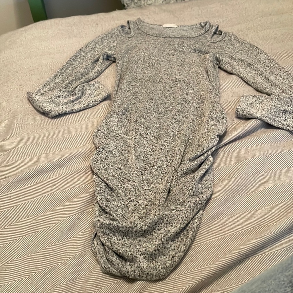 Grey and white dress
